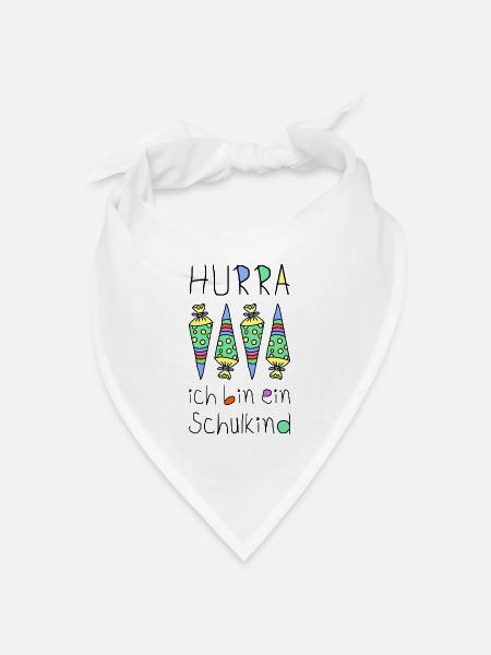 Schulkind Einschulung Schulanfänger Erstklässler - Bandana Dreieckstuch - Weiß