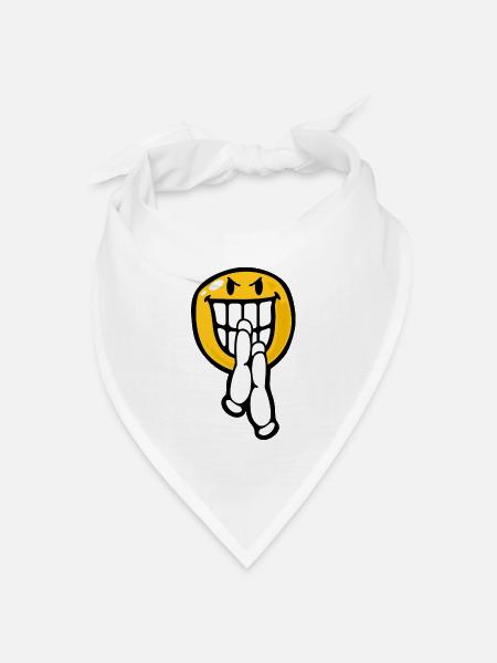 Smiley Anger Sinister - Bandana Dreieckstuch - Weiß