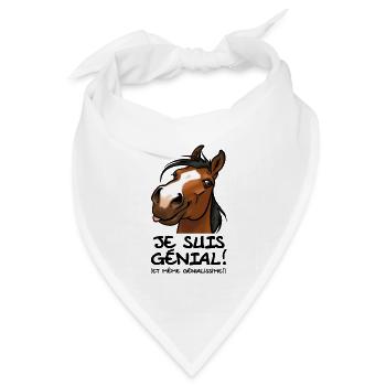 Pferd "I'm awesome" (schwarzer Text) - Bandana Dreieckstuch - Weiß - Vorne