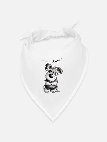 Play Schnauzer - Bandana Dreieckstuch - Weiß