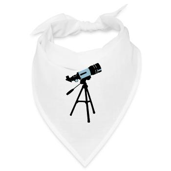 Teleskop, Astronomie - Bandana Dreieckstuch - Weiß - Vorne