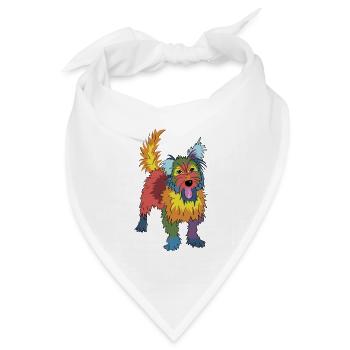 Wie ein bunter Hund! - Bandana Dreieckstuch - Weiß - Vorne