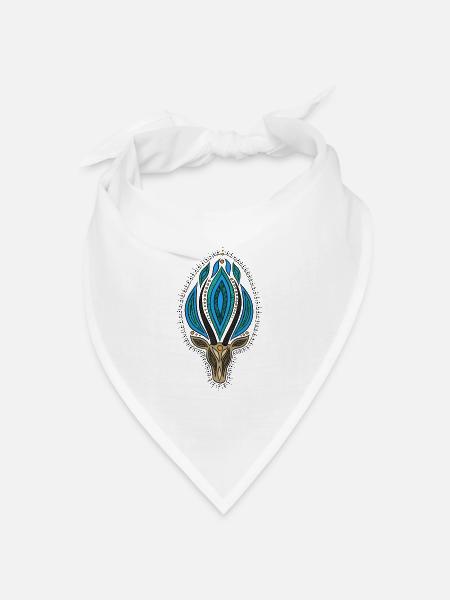 Mandala Antilope colour - Bandana Dreieckstuch - Weiß