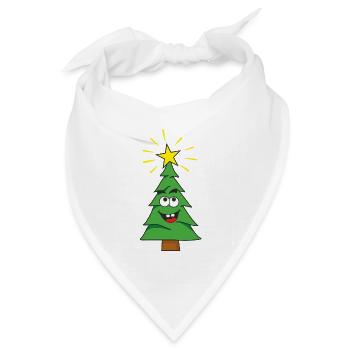 Weihnachtsbaum - Bandana Dreieckstuch - Weiß - Vorne