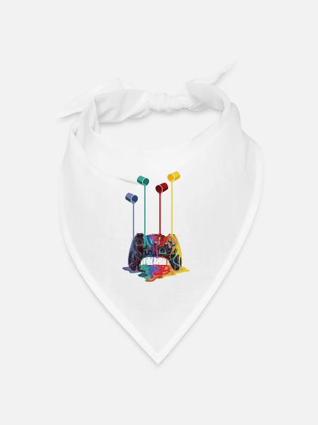 Regenbogen Kontroller - Bandana Dreieckstuch - Weiß