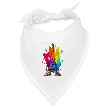 Paris Eiffelturm Frankreich Stadt Skyline Kunst - Bandana Dreieckstuch - Weiß - Vorne