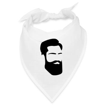 Hipster Vollbart beard bart Mann Männer - Bandana Dreieckstuch - Weiß - Vorne