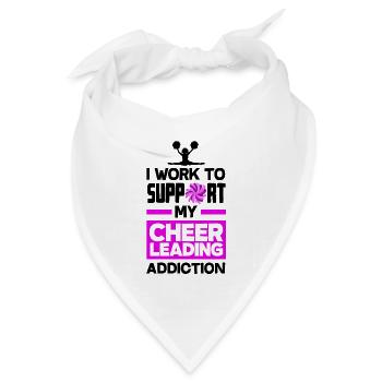 I Work To Support My Cheerleading Addiction Cheerl - Bandana Dreieckstuch - Weiß - Vorne