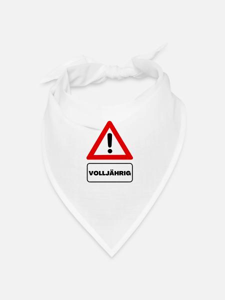 Achtung Volljährig - Bandana Dreieckstuch - Weiß