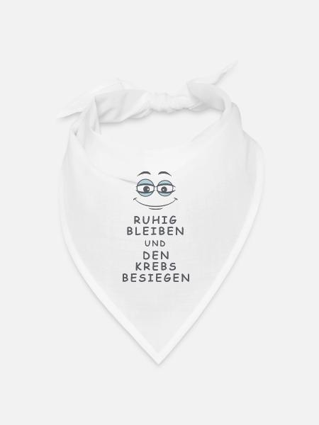 Krebs besiegen - Bandana Dreieckstuch - Weiß