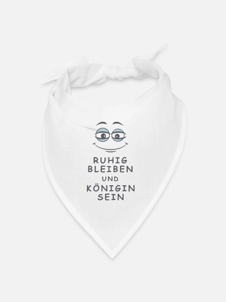 Königin sein - Bandana Dreieckstuch - Weiß
