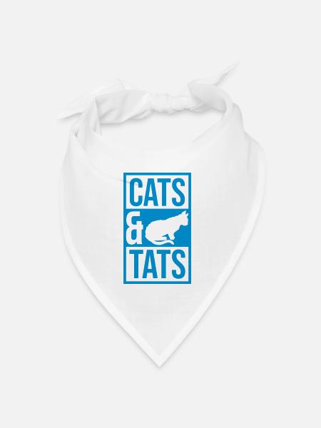 cats and tats Zitat - Bandana Dreieckstuch - Weiß