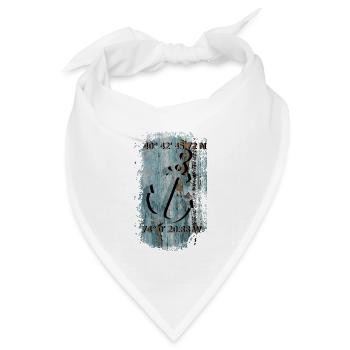 Anker mit Koordinaten - Bandana Dreieckstuch - Weiß - Vorne