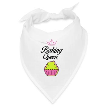 baking queen - Bandana Dreieckstuch - Weiß - Vorne