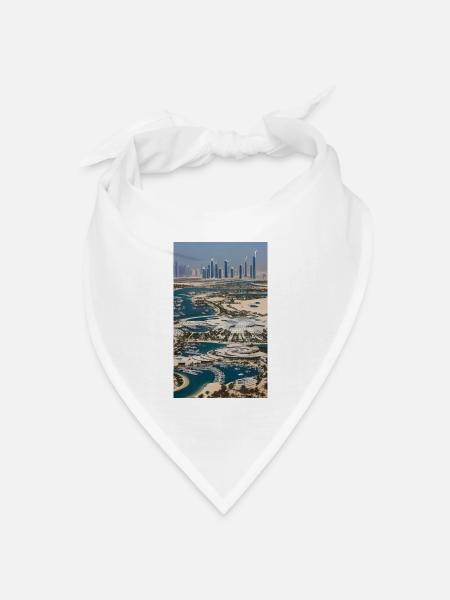 Futuristische Dubai-Küste - Bandana Dreieckstuch - Weiß