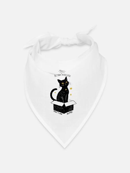 Schrödingers Katze - Bandana Dreieckstuch - Weiß