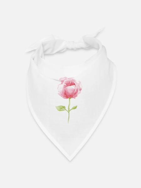Rose Aquarell Artwork - Bandana Dreieckstuch - Weiß