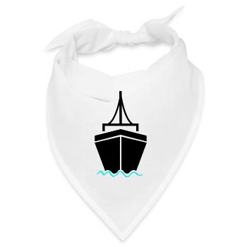 schiff 2 - Bandana Dreieckstuch - Weiß - Vorne
