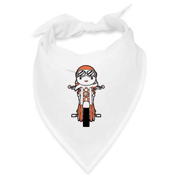 Vogel Motorrad fahren Biker Motorradfahrer Hobby - Bandana Dreieckstuch - Weiß - Vorne