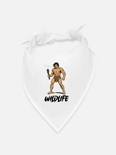 hoehlenmensch wildlife - Bandana Dreieckstuch - Weiß