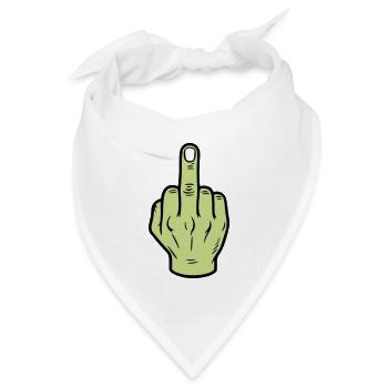 Mittelfinger Hand Symbol - Bandana Dreieckstuch - Weiß - Vorne