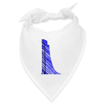 Laboe Modern Art Skyline - Bandana Dreieckstuch - Weiß - Vorne
