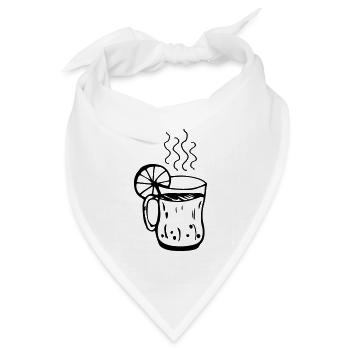 Glühweintasse Weihnachten - Bandana Dreieckstuch - Weiß - Vorne