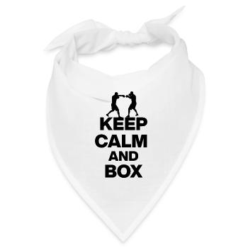  KEEP CALM AND BOX, FIGHTER POWER! MMA OKTAGON s - Bandana Dreieckstuch - Weiß - Vorne