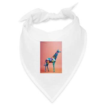 Origami Giraffe - Bandana Dreieckstuch - Weiß - Vorne