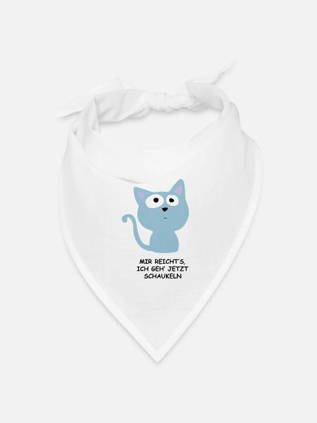 Süße Katze - Mir reichts, ich geh schaukeln - Bandana Dreieckstuch - Weiß