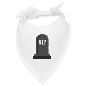 Grabstein RIP Halloween - Bandana Dreieckstuch - Weiß - Vorne