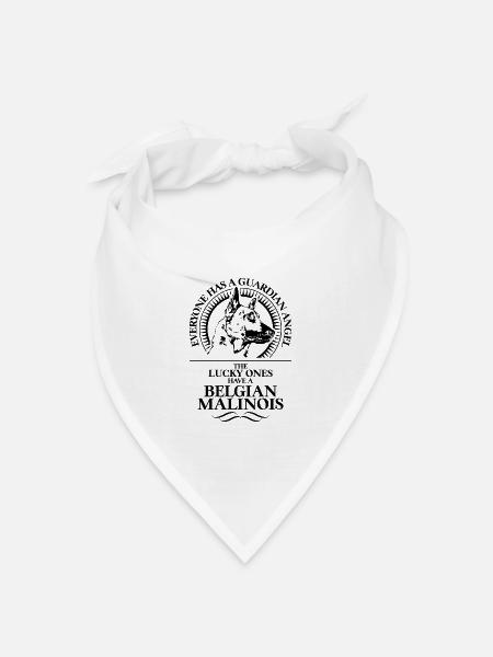 BEGLIAN MALINOIS Guardian Angel Spruch Wilsigns - Bandana Dreieckstuch - Weiß