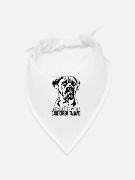Cane Corso Italiano life is better Hunde Wilsigns - Bandana Dreieckstuch - Weiß