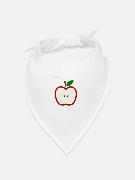 Halber Apfel Obst Illustration - Bandana Dreieckstuch - Weiß