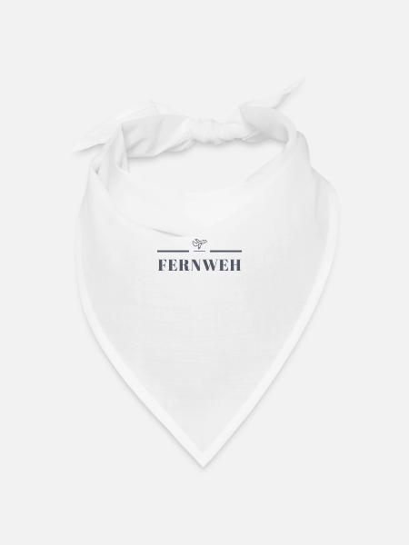Fernweh - Bandana Dreieckstuch - Weiß