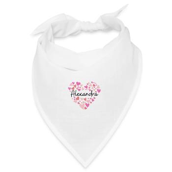 Herzen für Alexandra - Bandana Dreieckstuch - Weiß - Vorne
