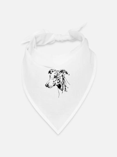 WHIPPET Windhund Windhunde Hunde Hund Wilsigns - Bandana Dreieckstuch - Weiß