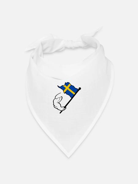 Schweden Flagge - Bandana Dreieckstuch - Weiß