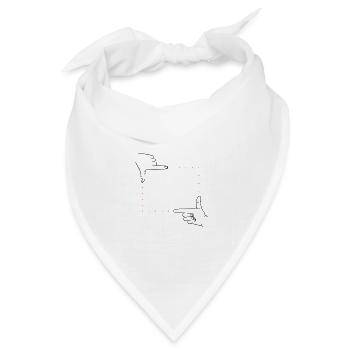 Handzeichen Bildausschnitt – 2 Farben - Bandana Dreieckstuch - Weiß - Vorne