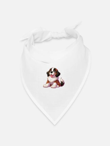 Sankt Bernhard 6 - Bandana Dreieckstuch - Weiß