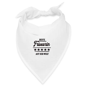 Beste Friseurin Weltbeste Frisörin Haar Friseuse - Bandana Dreieckstuch - Weiß - Vorne