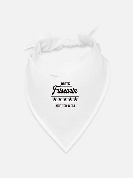 Beste Friseurin Weltbeste Frisörin Haar Friseuse - Bandana Dreieckstuch - Weiß