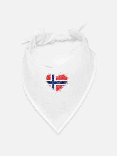 Norwegen - Bandana Dreieckstuch - Weiß