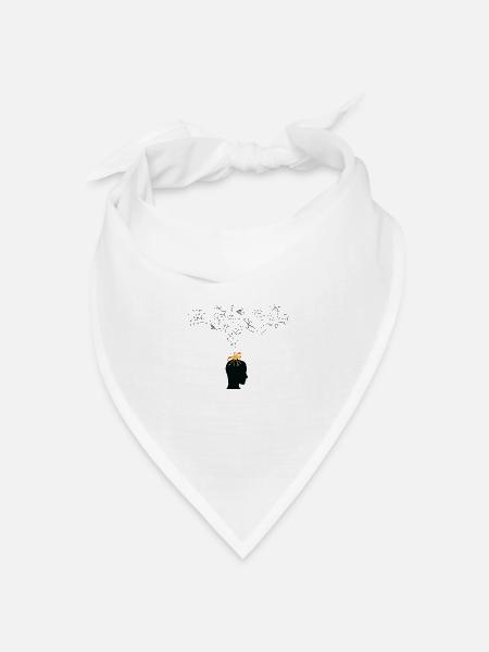 Schlauer Kopf Vulkanausbruch mit Formeln - Bandana Dreieckstuch - Weiß