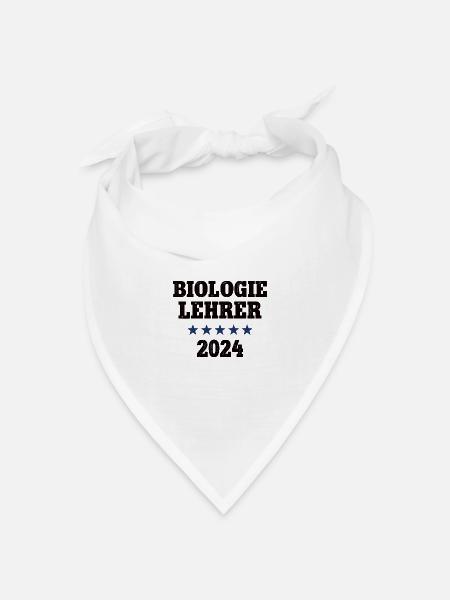 Biologielehrer 2024 Beruf Studium Lehramt Biologie - Bandana Dreieckstuch - Weiß