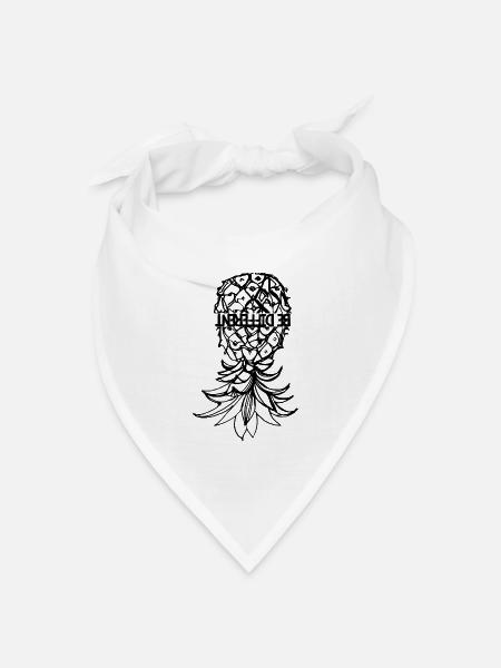 Be different Ananas Upside down Swinger - Bandana Dreieckstuch - Weiß