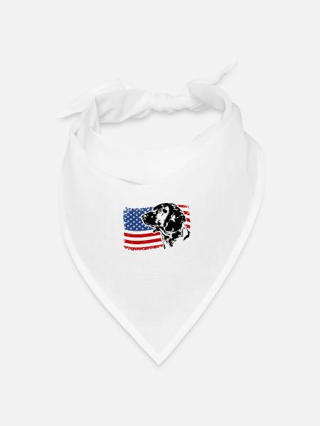 BAYERISCHER GEBIRGSCHWEISSHUND Amerika Fahne Hunde - Bandana Dreieckstuch - Weiß