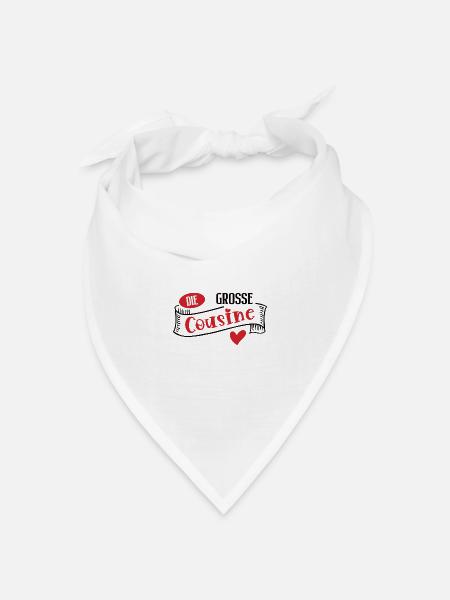 Grosse Cousine Outfit Schwester Große Cousinen - Bandana Dreieckstuch - Weiß
