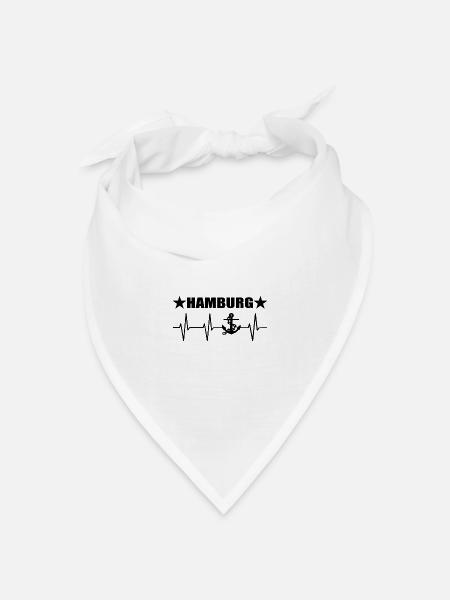 Hamburg - Bandana Dreieckstuch - Weiß