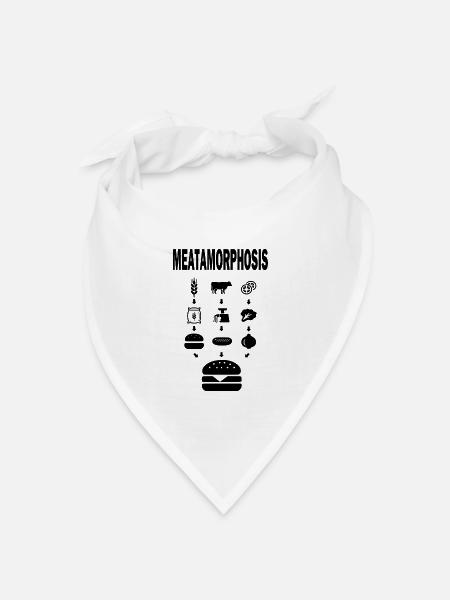 MEATAMORPHOSIS – Burger BBQ Shirt - Bandana Dreieckstuch - Weiß